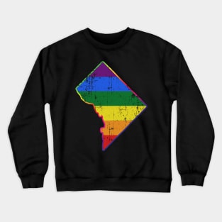 Washington DC Silhouette LGBT Pride Flag Crewneck Sweatshirt